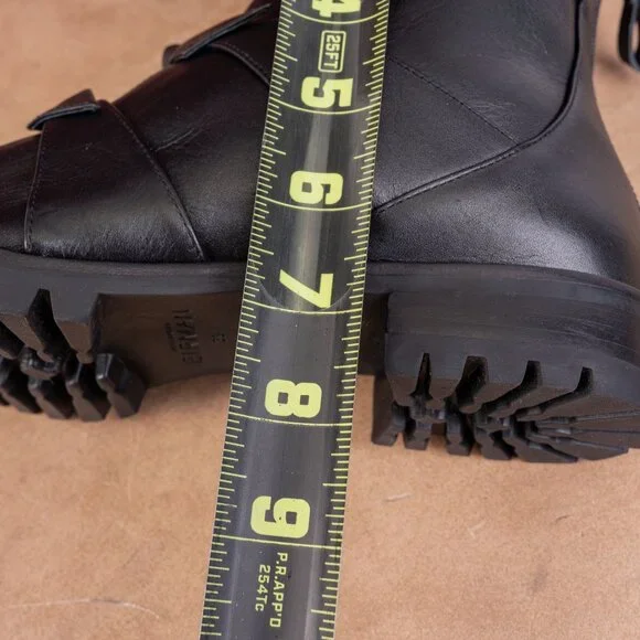 Alexandre Birman Wmn Lolita Black Leather Waterproof Combat Boots 8.5US EUR39 - Picture 6 of 8